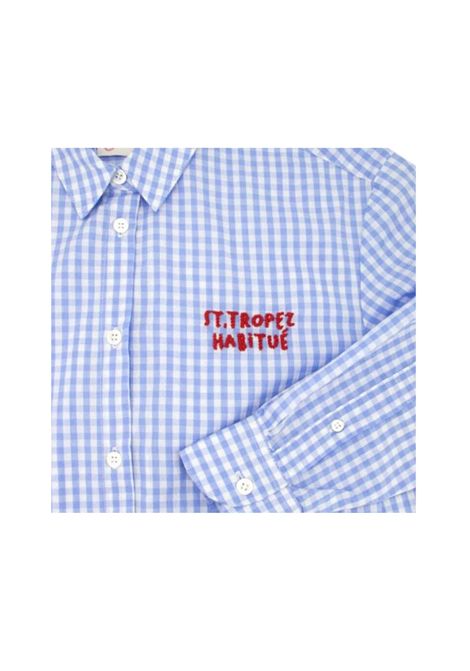 Camicia MC2 Saint Barth Brigitte donna BRIGITTE00067H Blu cotone popeline carrè stampa quadretti all over MC2 SAINT BARTH | Camicie | BRIGITTE00067H31
